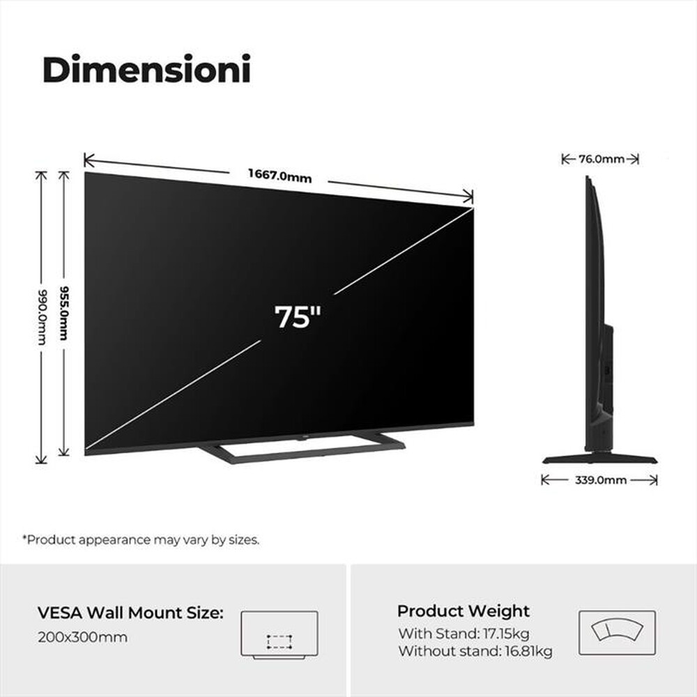 Immagine del prodotto HAIER - Smart TV QLED 4K 75" H75S80GUX-Nero