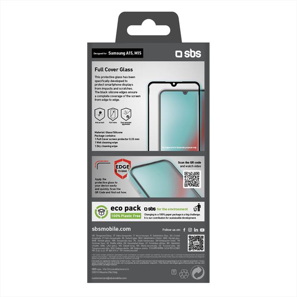 "SBS - Screen protector TESCRFCSAA15 per Samsung A15-Nero"