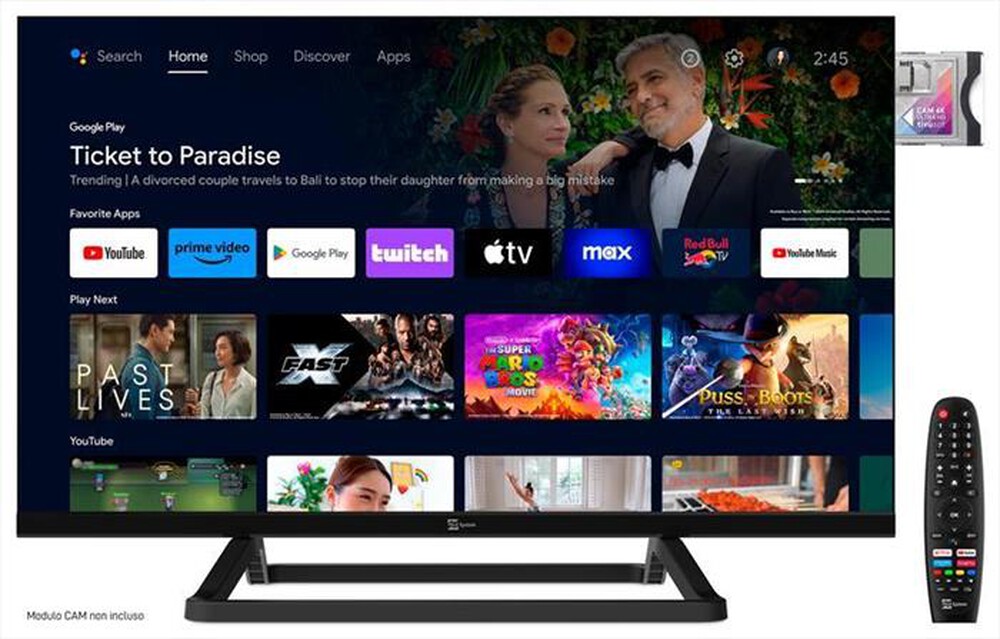 "TELESYSTEM - Smart TV LED HD READY 24\" SMG14 12V ANDROIDTV-BLACK"