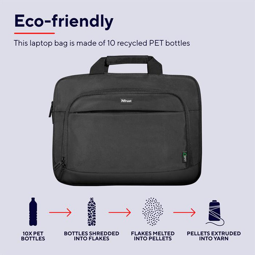 "TRUST - SYDNEY SLIM LAPTOP BAG 14? ECO-Black"