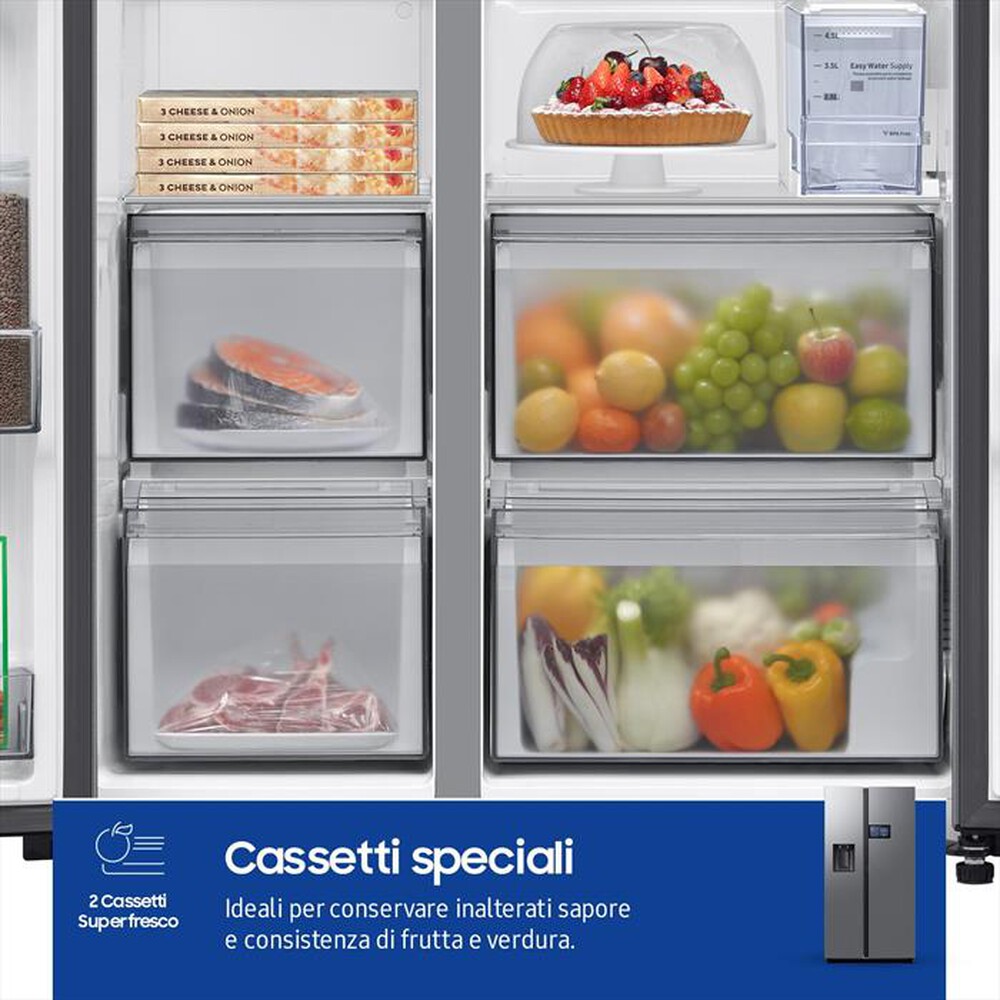 "SAMSUNG - Frigorifero side by side RS90F65EDTEF Classe D-Inox"