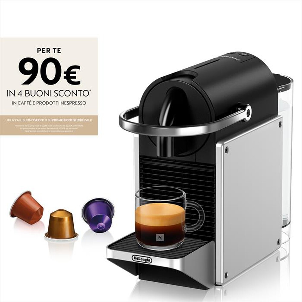 "DE LONGHI - Macchina da caffè Pixie EN127.S capsule Nespresso-silver"