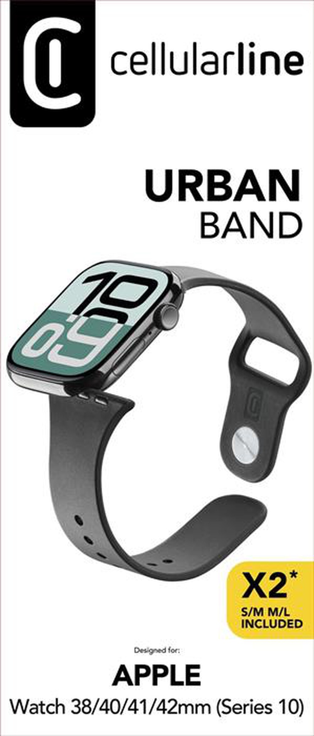 Immagine del prodotto CELLULARLINE - URBANAPPWATCH3840K cinturino Apple Watch-38/40 mm-Nero