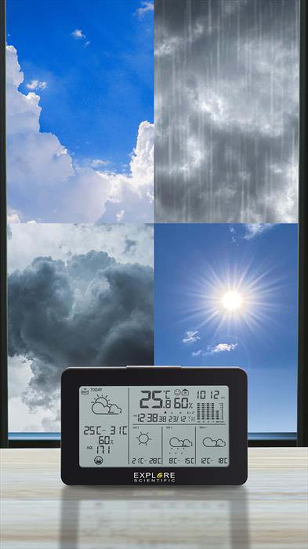 "EXPLORE SCIENTIFIC - Stazione meteo SMART WEATHER STATION WSH4103-Black"