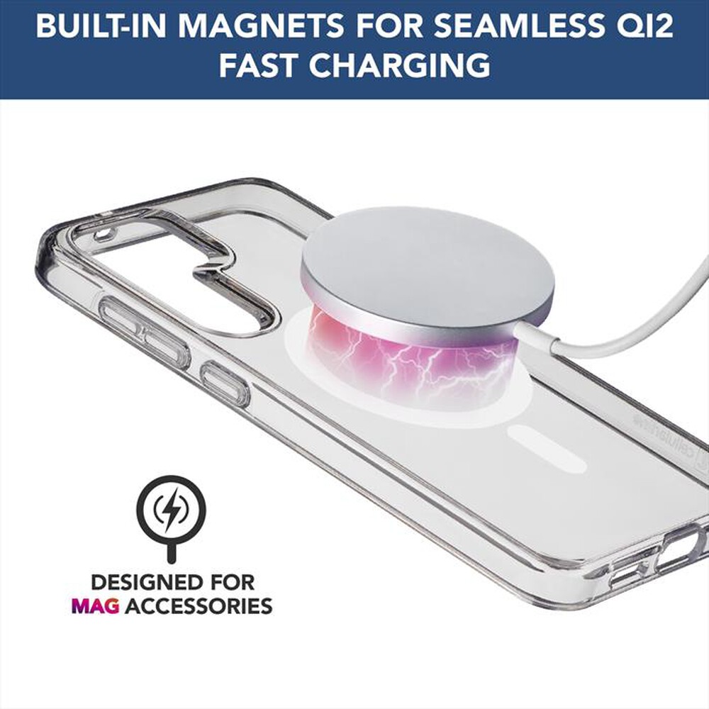 "CELLULARLINE - Custodia magnetica GLOSS MAG per Galaxy S25+-Trasparente"