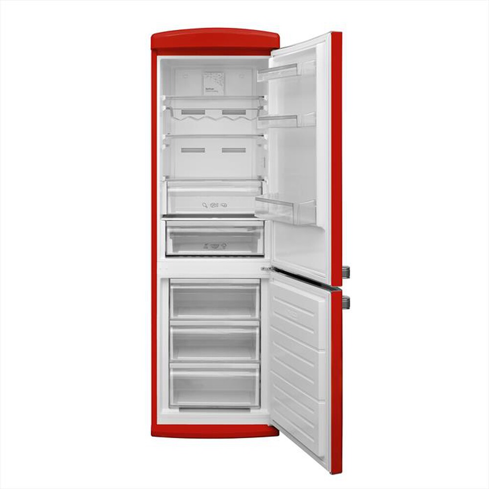 "TECHLIFE - Frigorifero combinato TFCB373R Classe E 331lt-Rosso"