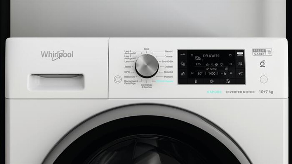 "WHIRLPOOL - Lavasciuga FRESHCARE FFWDD 107436 BSV IT 10/7 Kg-A-Bianco"