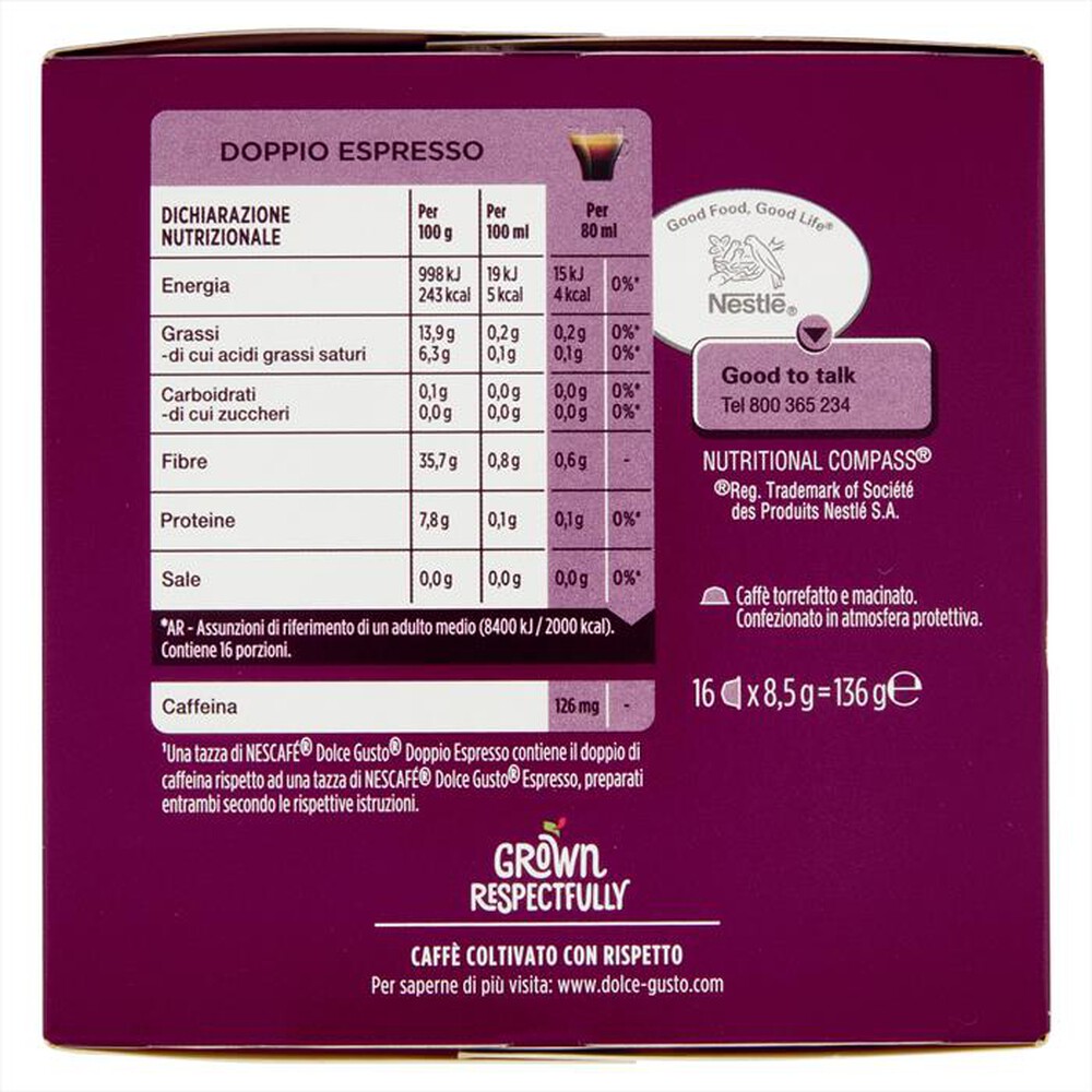 Immagine del prodotto NESCAFE' DOLCE GUSTO - Nescaf&egrave; Dolce Gusto DOPPIO ESPRESSO 16Caps