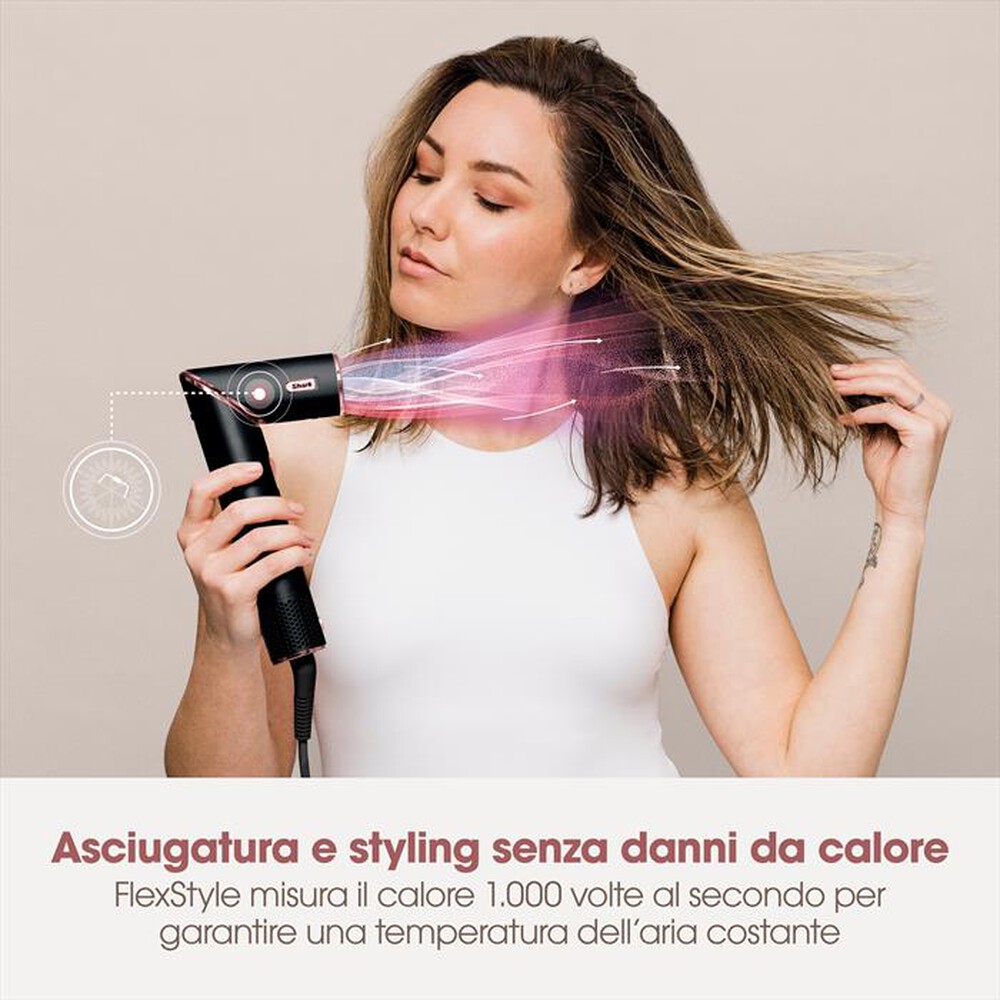 "SHARK - Styler e asciugacapelli FLEXSTYLE 3 in 1 HD424EU-nero/oro rosa"
