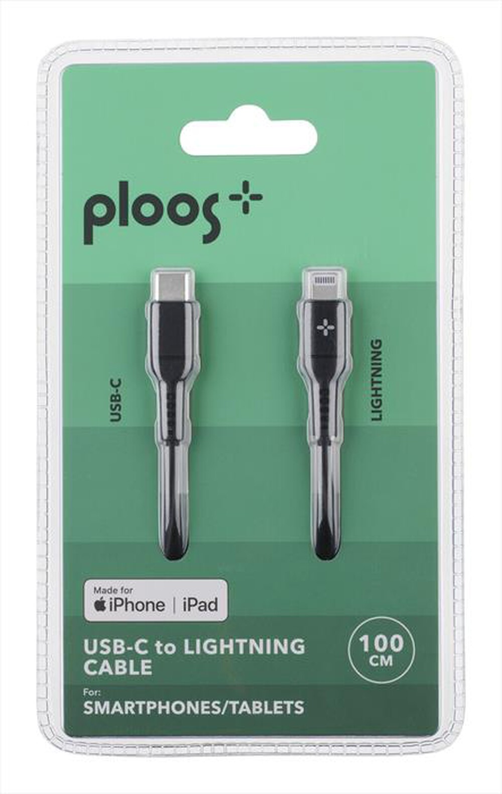 Immagine del prodotto PLOOS - Cavo PLOOS USB-C to Lightning 100CM-Nero