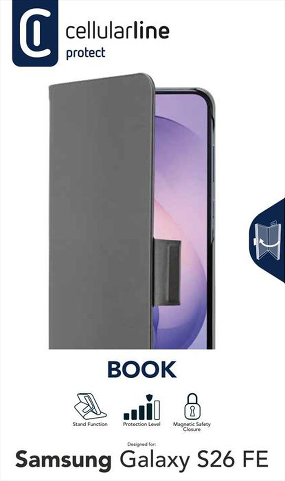 Immagine del prodotto CELLULARLINE - Custodia a libro Book 3 per Samsung Galaxy S26 FE-Nero