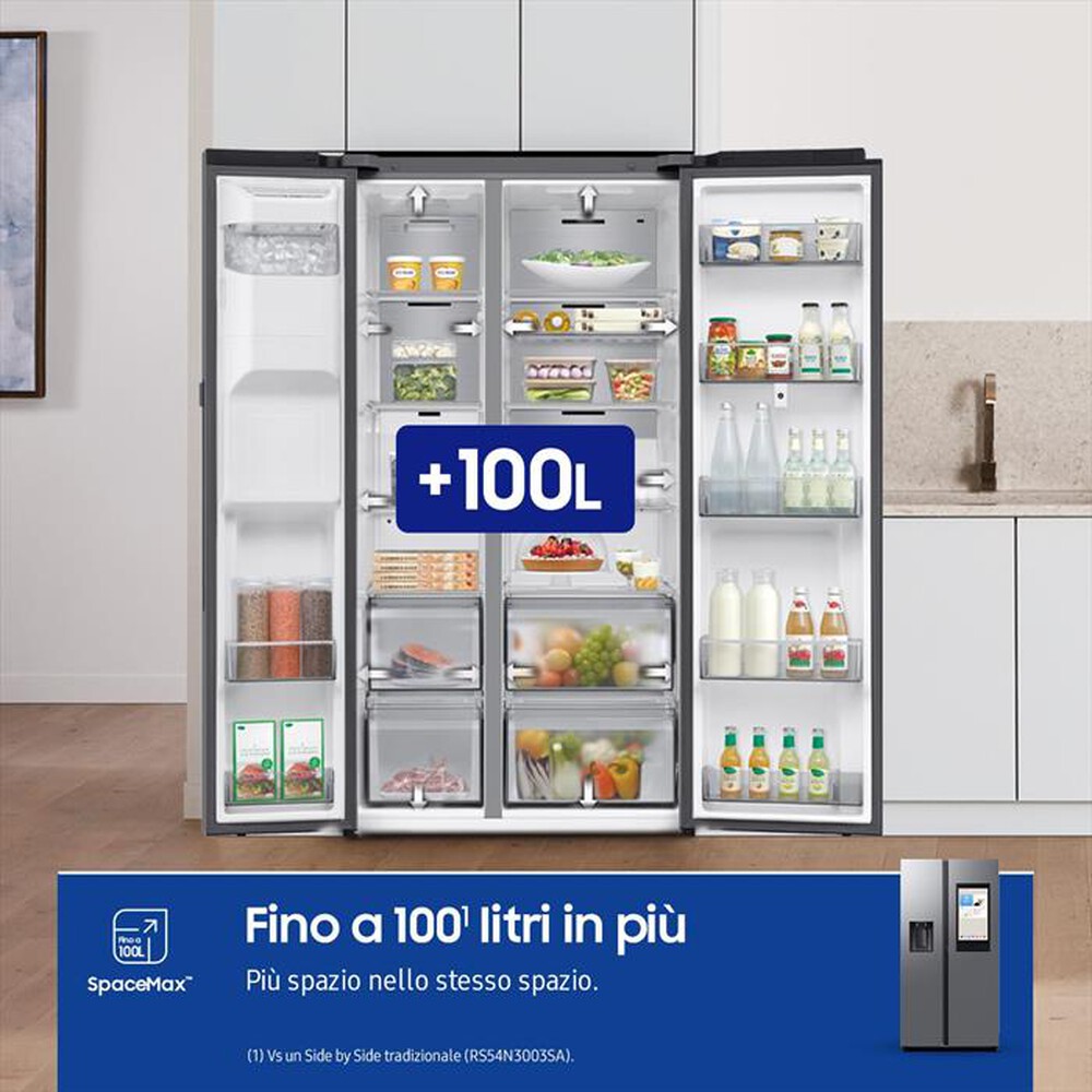 "SAMSUNG - Frigorifero side by side RS90F66BETEF Classe E-Inox Spazzolato"
