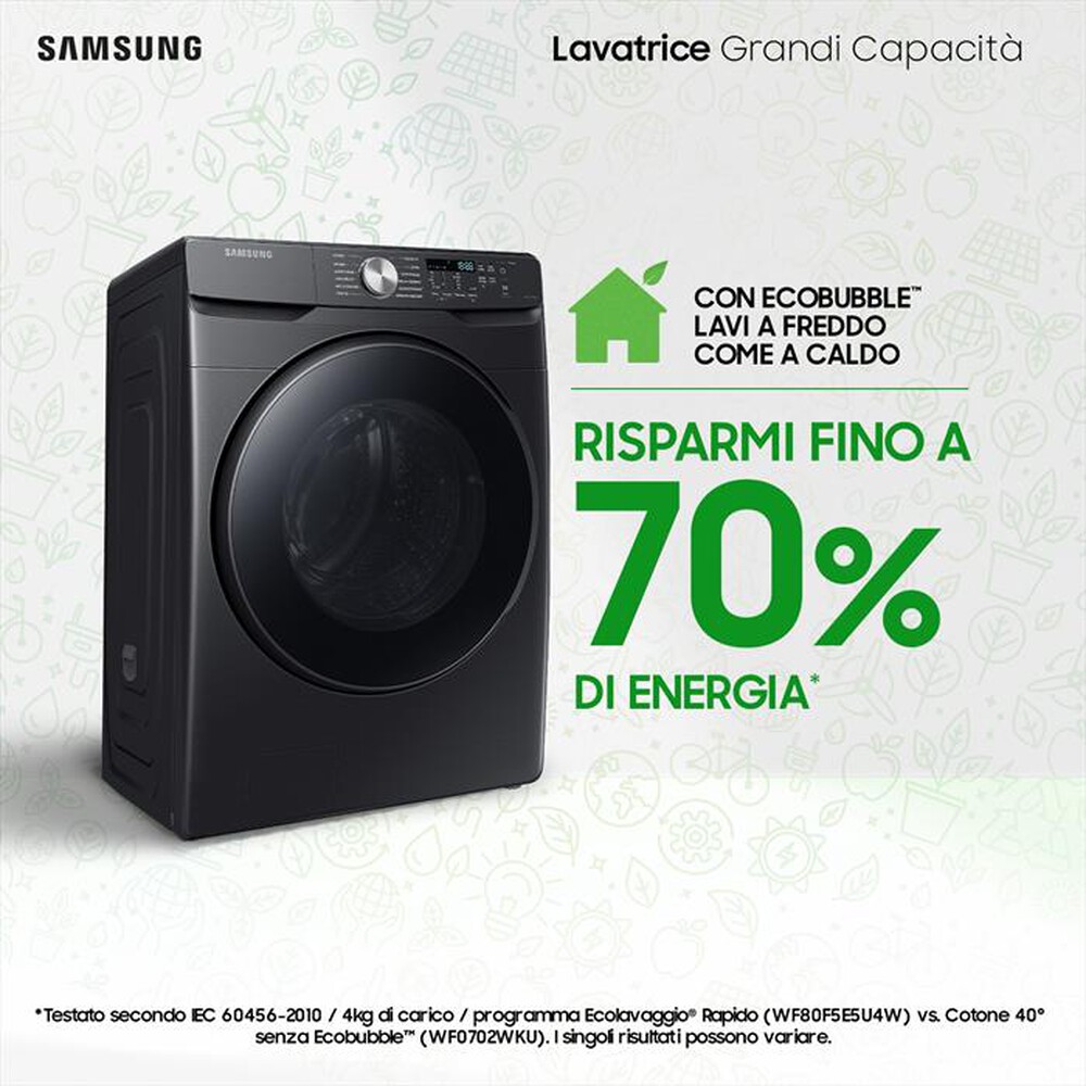 "SAMSUNG - Lavatrice WF18T8000GV/ET 18 Kg Classe C-Dark Inox"