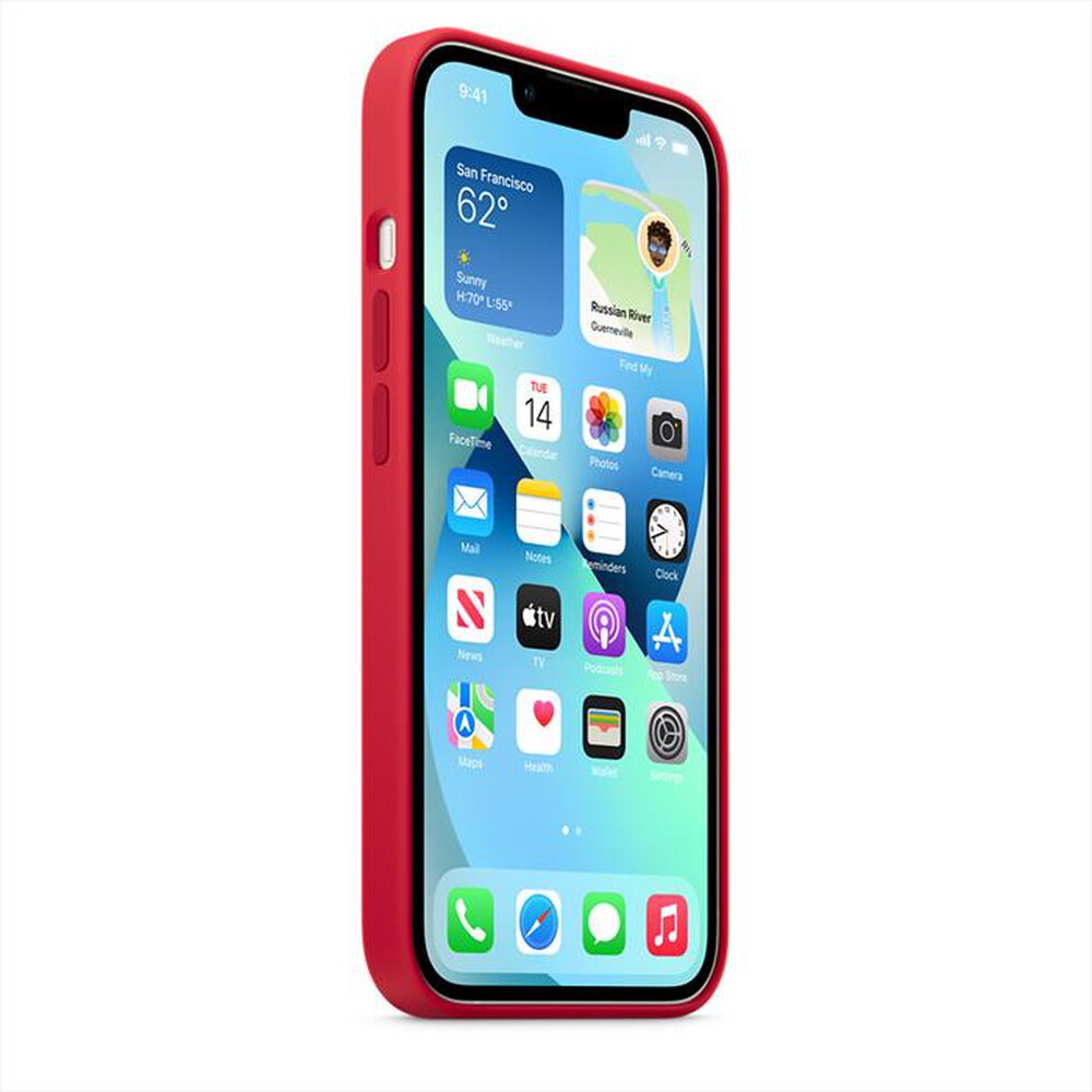 "APPLE - iPhone 13 Silicone Case with MagSafe-Red"