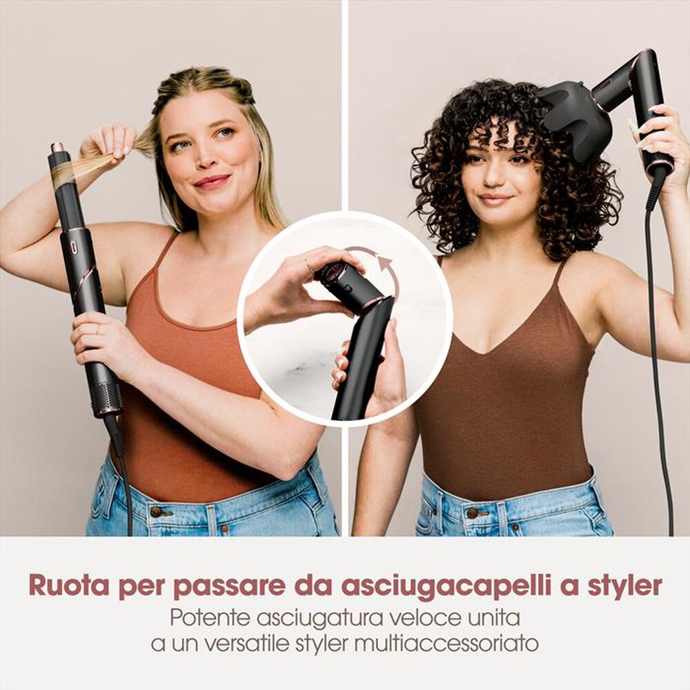 "SHARK - Styler e asciugacapelli FLEXSTYLE 3 in 1 HD424EU-nero/oro rosa"