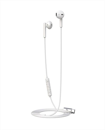 TECHLIFE - Auricolari a filo USB-C con microfoni integrati-WHITE