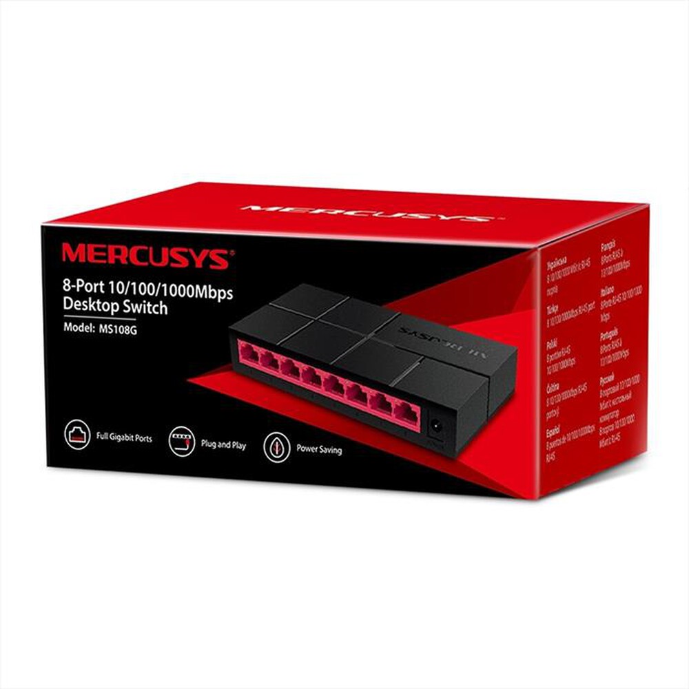 "MERCUSYS - 8-PORT 10/100/1,000 MBPS DESKTOP SWITCH-nero"
