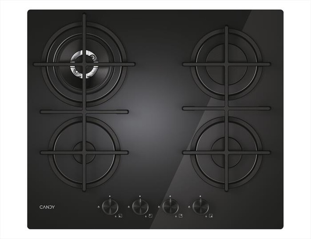 "CANDY - Piano cottura a gas CVG6BR4WTB 59,5 cm-Nero"