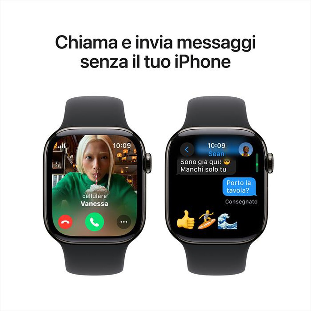Immagine del prodotto APPLE - Watch Series 10 GPS + Cellular 42mm Titanio-Ardesia - Sport Band Nero M/L