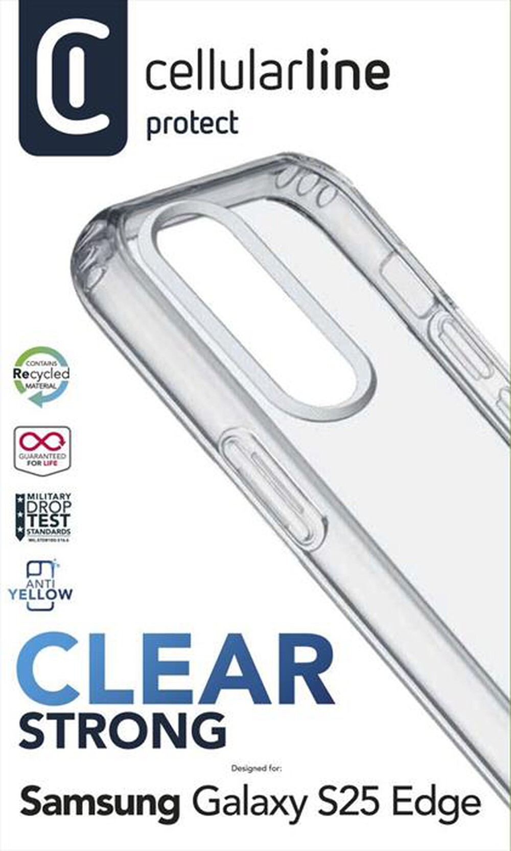 Immagine del prodotto CELLULARLINE - Cover CLEAR STRONG - GALAXY S25 EDGE-Trasparente