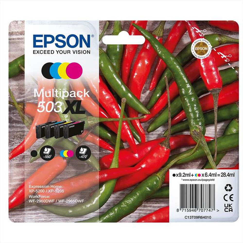 Immagine del prodotto EPSON - INK SERIE PEPERONCINI MULTIPACK 503 XL-NERO/CIANO/MAGENTA/GIALLO