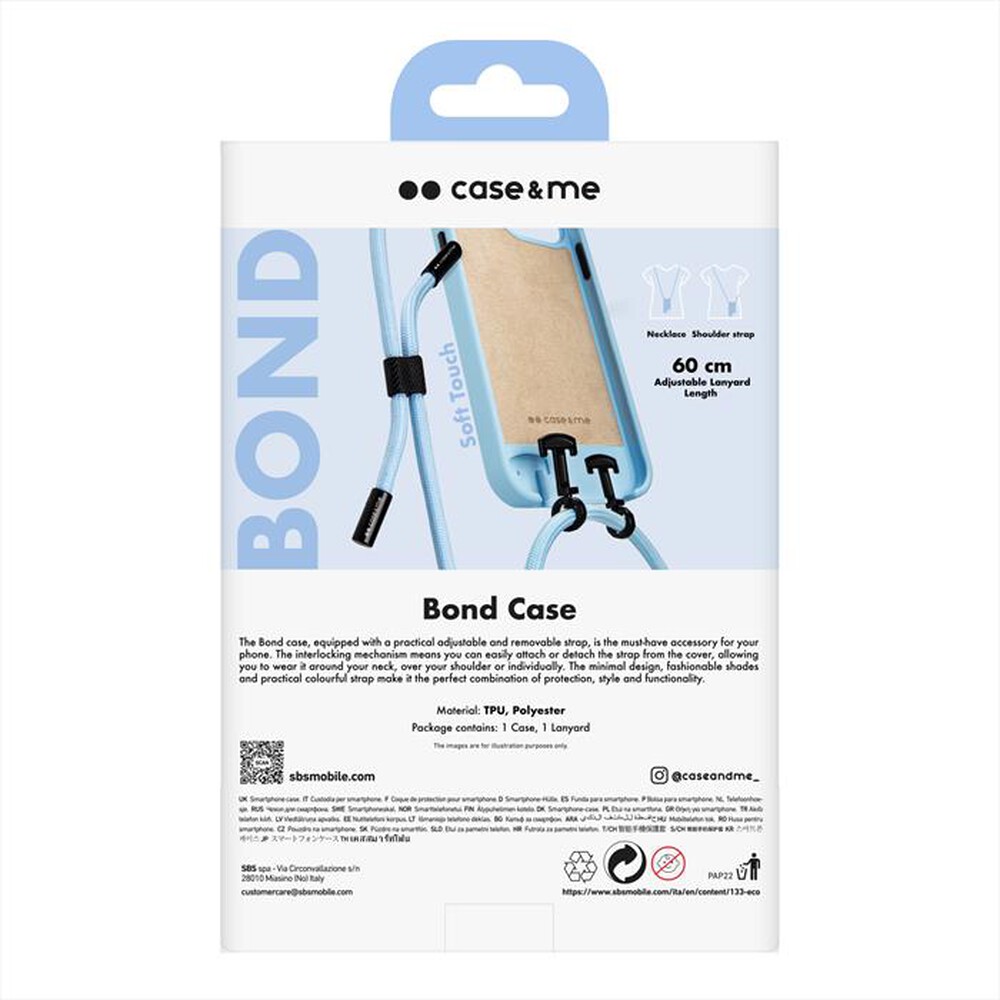 "CASEME - Cover Crossbody CMCOVCROSBIP1461PA iPhone 14 Pro-Azzurro"