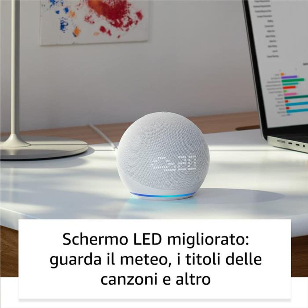 "AMAZON - Speaker ECHO DOT 5A GENERAZIONE CON OROLOGIO-Azzurro tenue"