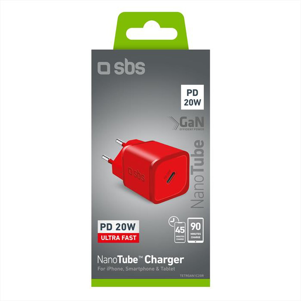 "SBS - Caricatore da muro TETRGAN1C20R-Rosso"