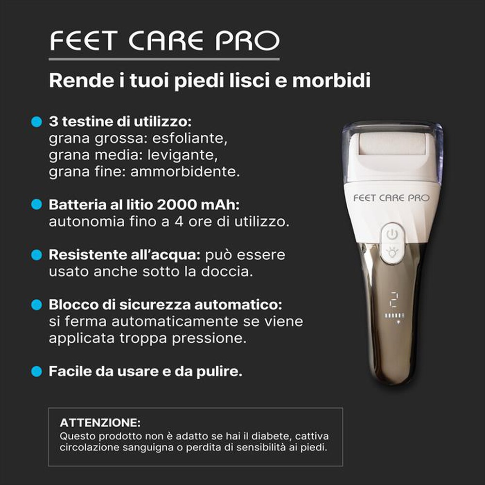 Immagine del prodotto MACOM - Pedicure elettrico ricaricabile FEET CARE PRO-bianco