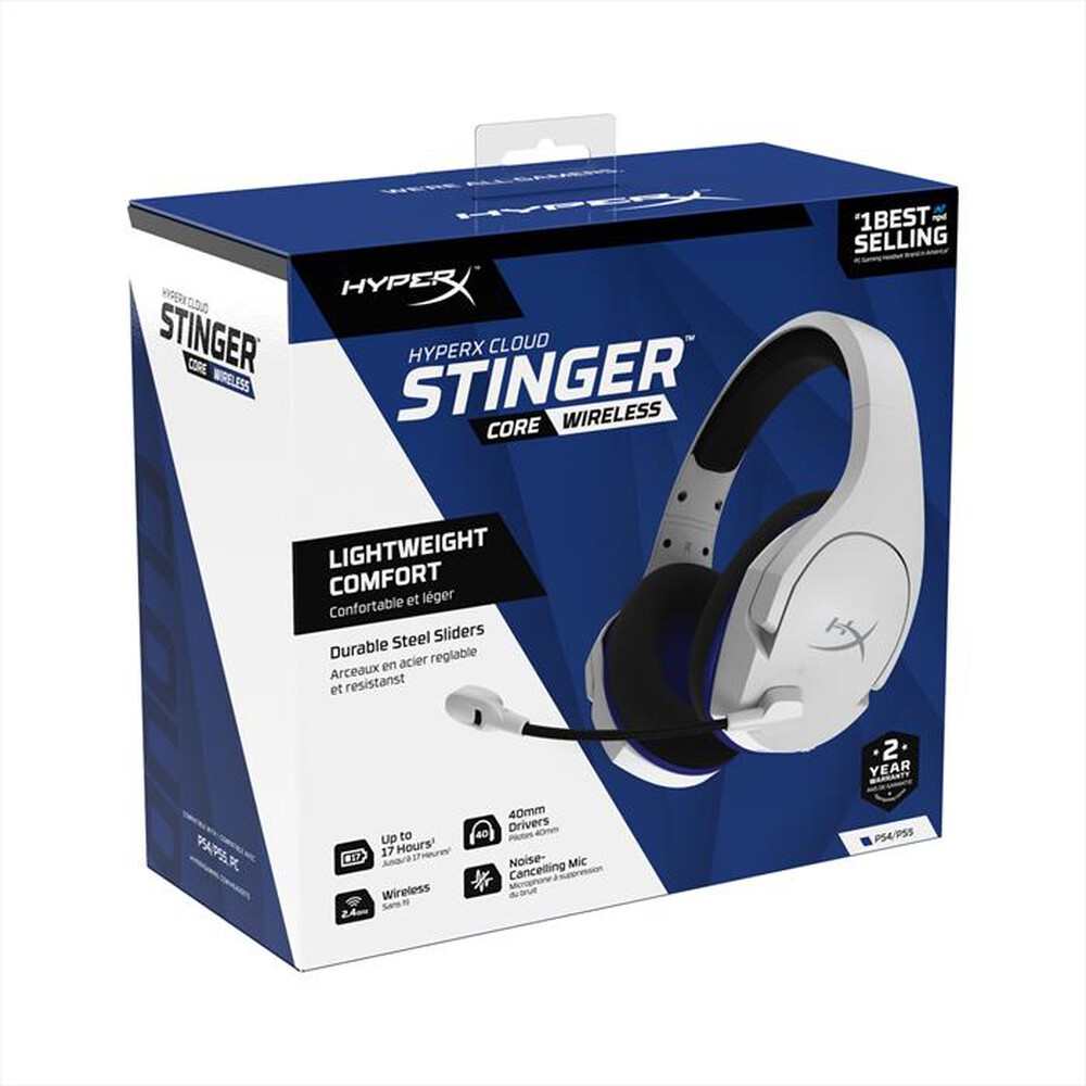 "HYPERX - Cuffie PC CLOUD STINGER CORE WIRELESS PLAYSTATION-Bianca"