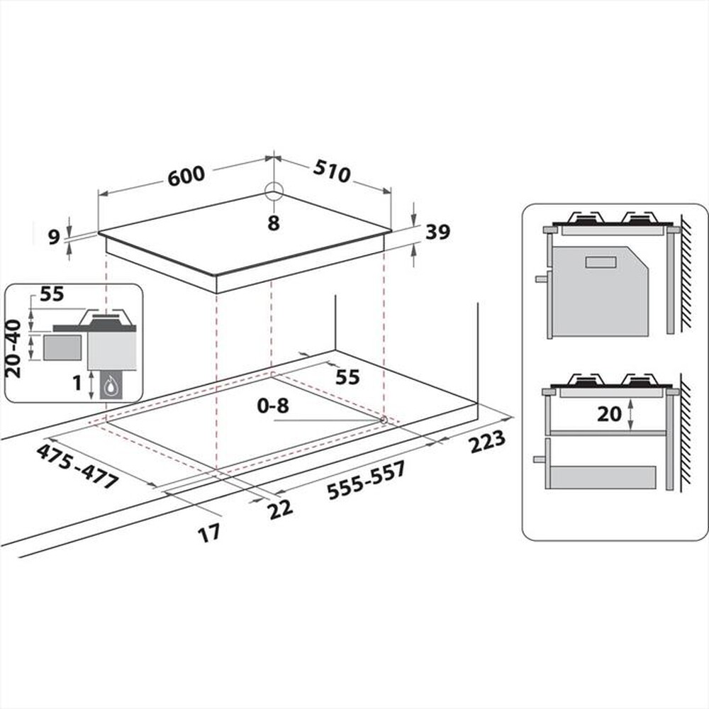 Immagine del prodotto HOTPOINT ARISTON - Piano cottura a gas PCN R643N T/IX/HA 59cm