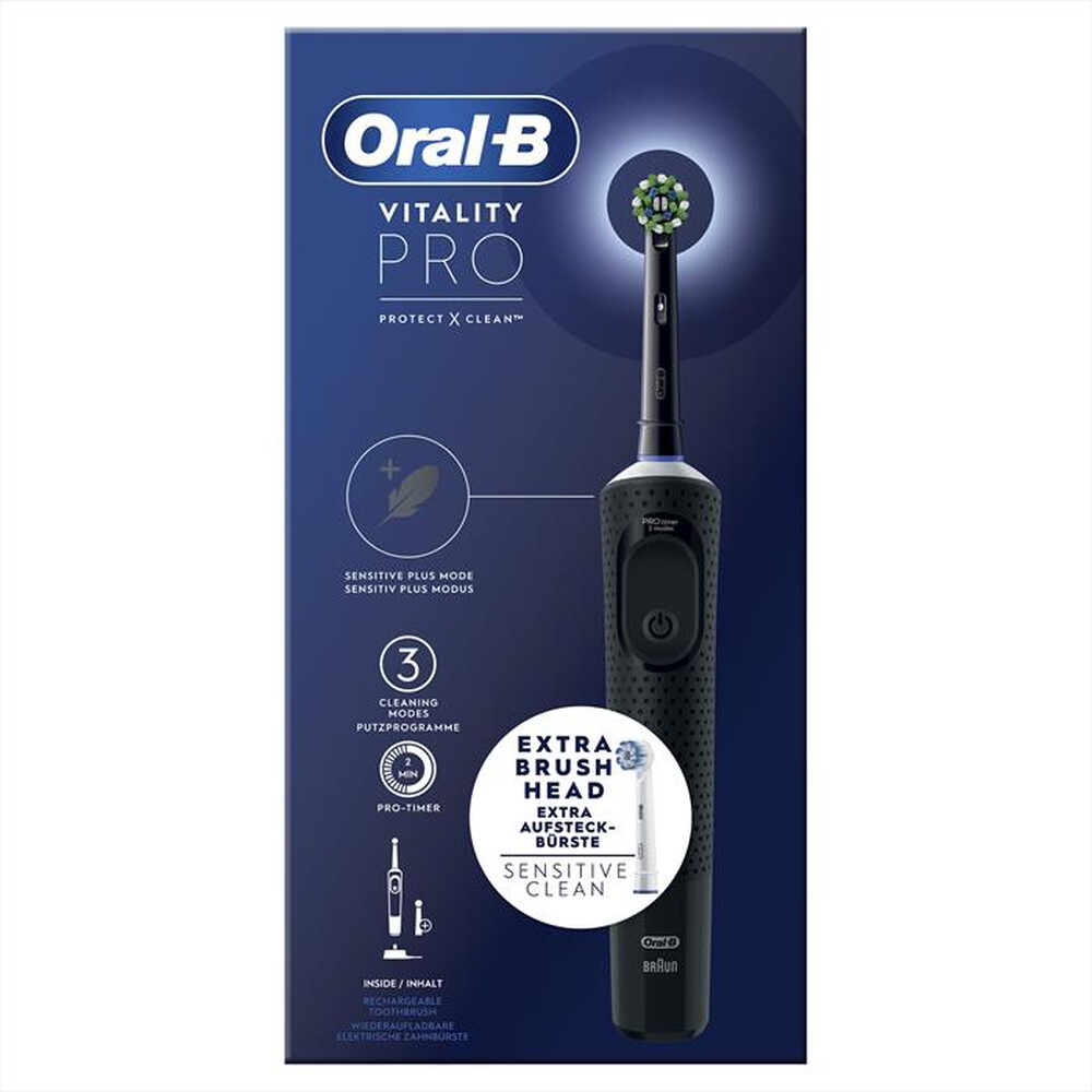 "ORAL-B - Spazzolino Elettrico Ricaricabile VITALITY PRO-Nero"
