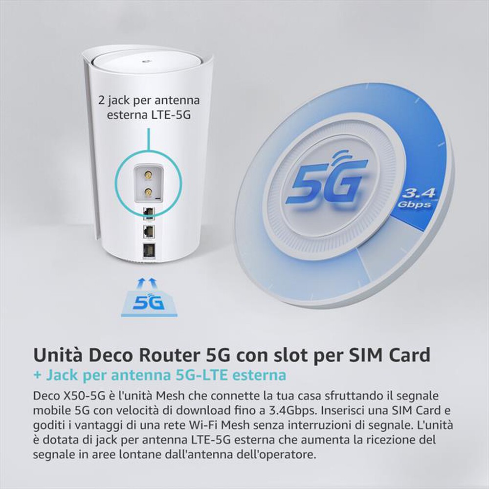 "TP-LINK - MESH ROUTER 5G CON SLOT SIM CARD, WI-FI 6 AX3000"
