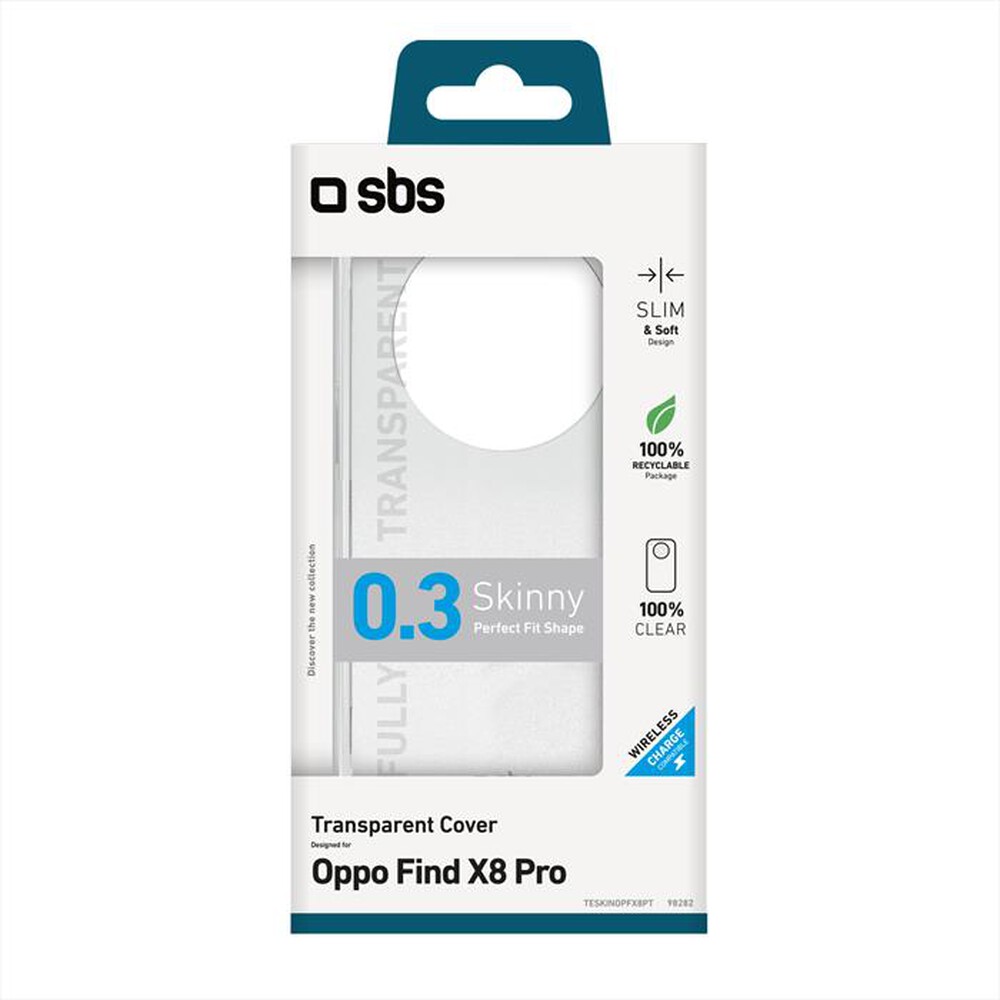 Immagine del prodotto SBS - Cover Skinny Oppo Find X8 Pro TESKINOPFX8PT-Trasparente