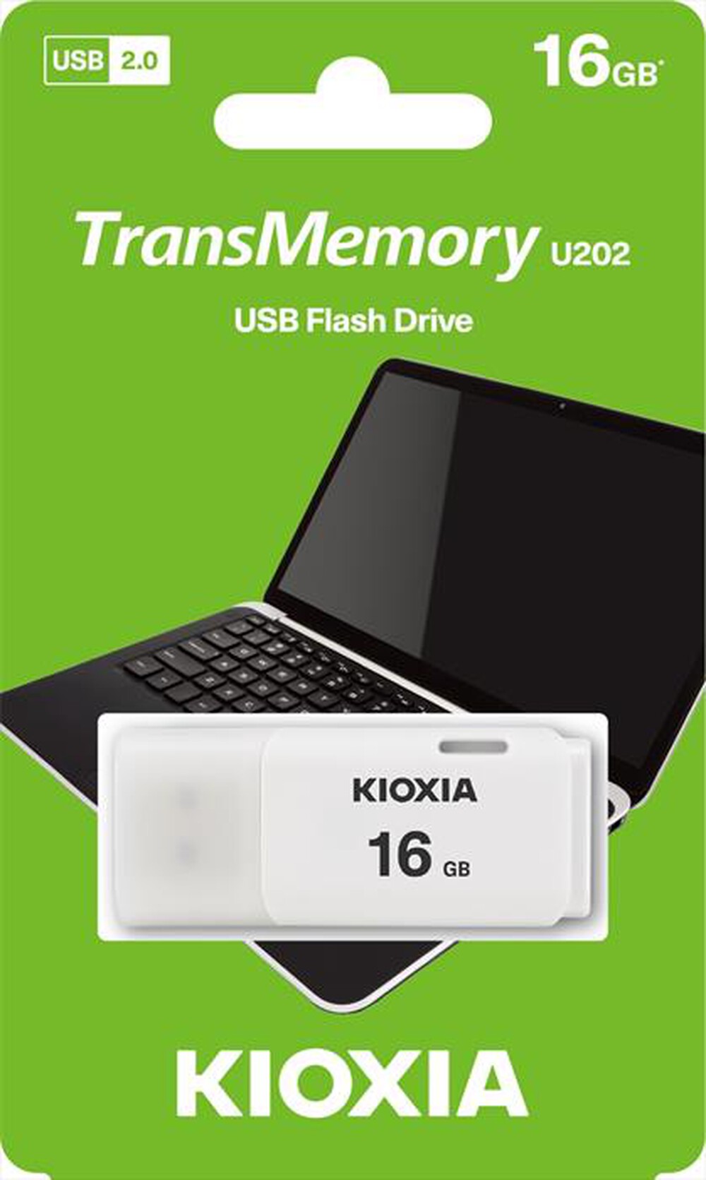 "KIOXIA - CHIAVETTA USB U202 HAYABUSA 2.0 16GB-Bianco"