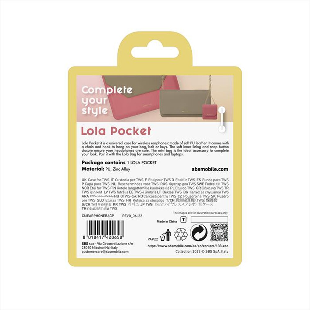 "SBS - Hearphone bag CMEARPHONEBAGP-Rosa"
