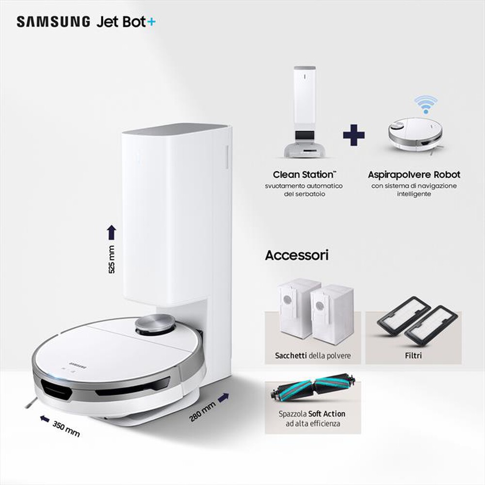 Immagine del prodotto SAMSUNG - Aspirapolvere robot VR30T85513W/WA JETBOT +-Misty White
