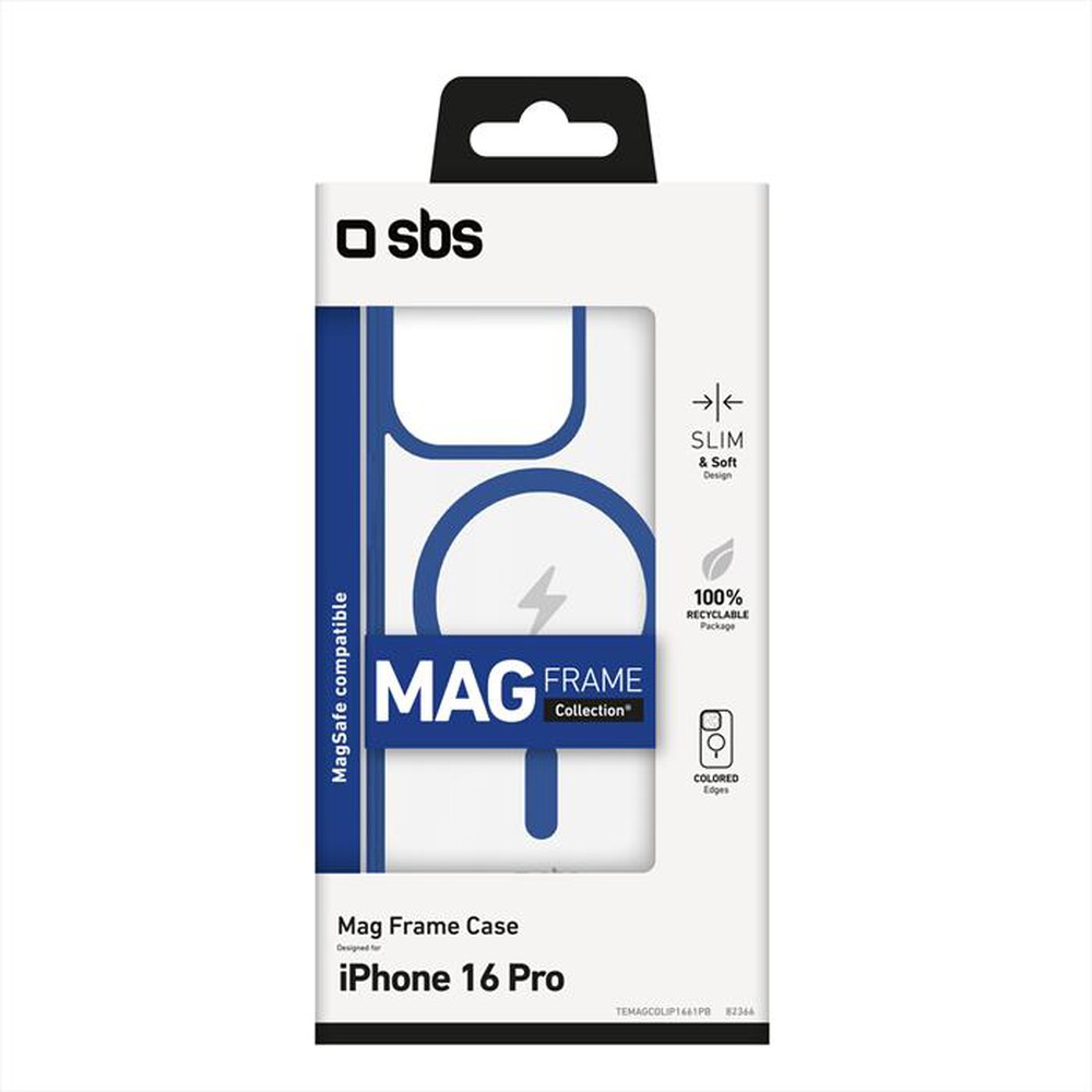 "SBS - Cover Mag Frame iPhone 16 Pro TEMAGCOLIP1661PB-Blu"