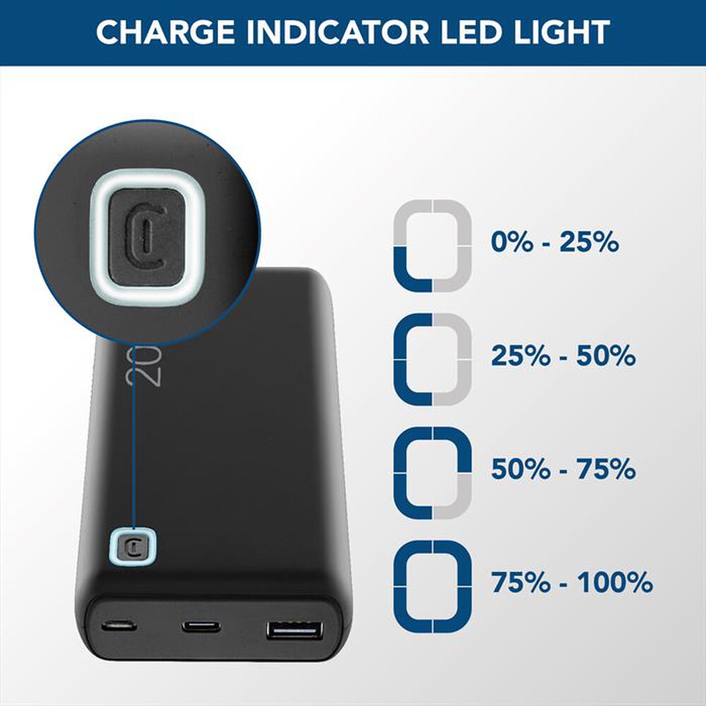 Immagine del prodotto CELLULARLINE - Power bank ESSENCE TURBO 20000-Nero