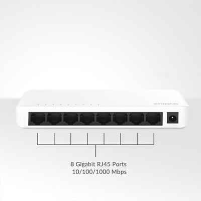 STRONG - Switch Gigabit a 8 porte SW8000P-bianco