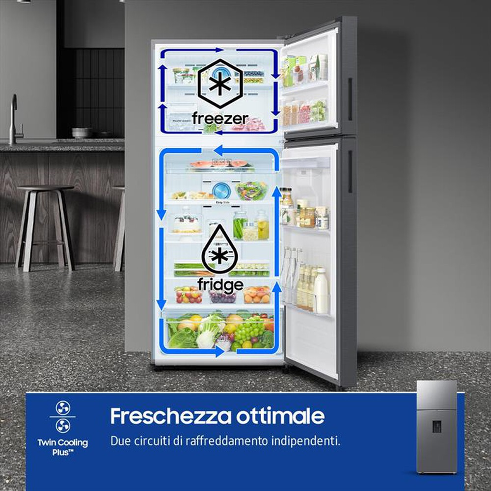 "SAMSUNG - Frigorifero 2 porte RT53DG7B14S9EF Classe E 528 lt-Metal Inox"