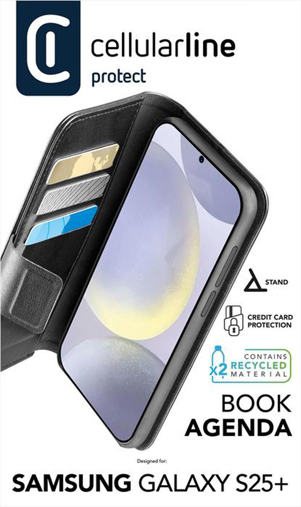 Immagine del prodotto CELLULARLINE - Custodia a libro BOOK AGENDA per Galaxy S25+-Nero