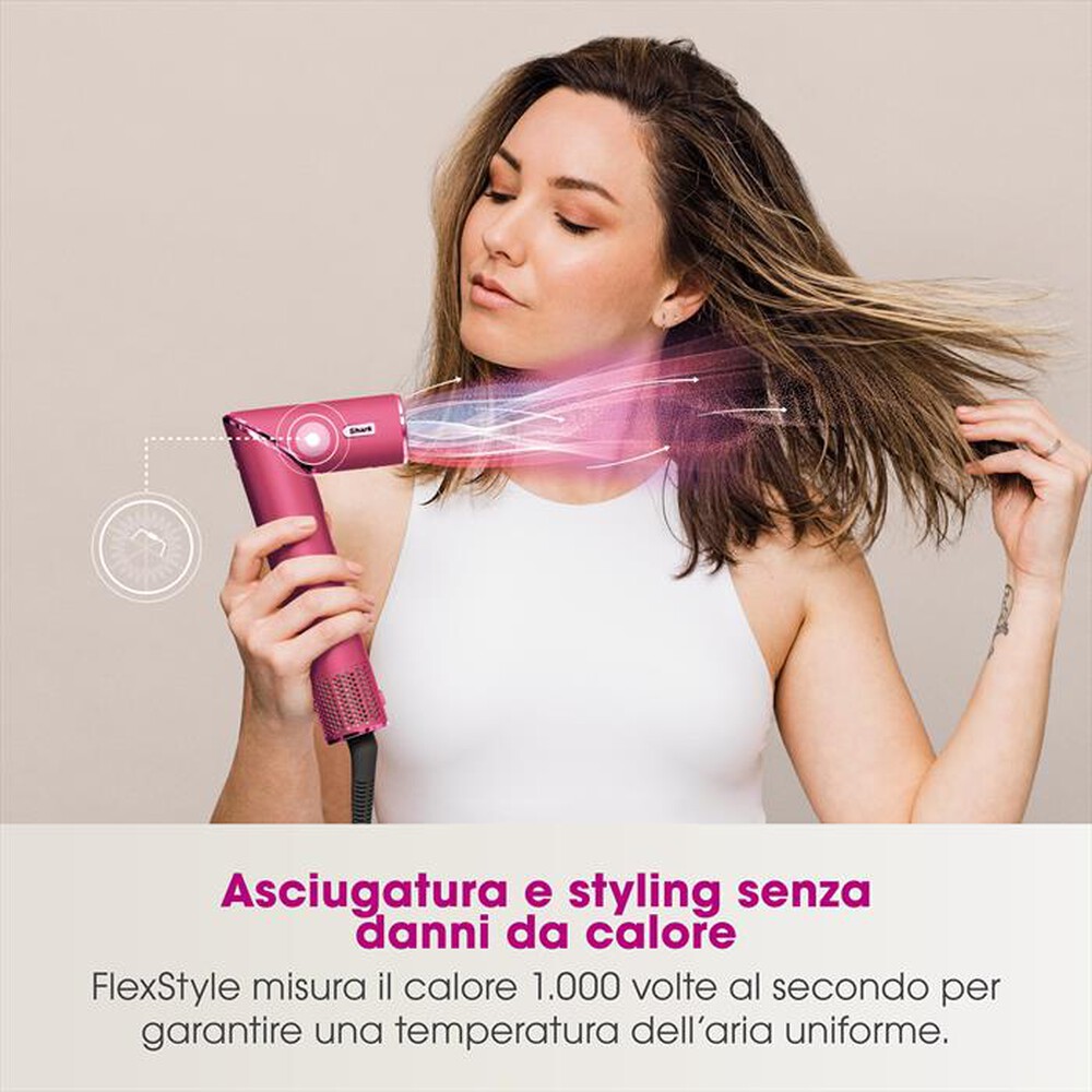 "SHARK - Styler e asciugacapelli FLEXSTYLE LIM ED HD440BPEU-Pink Malibù"
