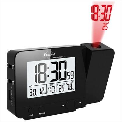 EUROPA TECHNOLOGY - Sveglia digitale con proiezione DV-538 RC-Nero