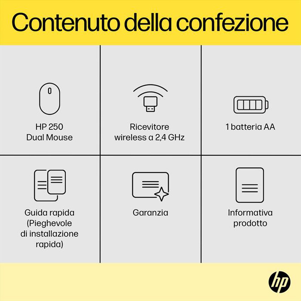 Immagine del prodotto HP - 250 DUAL MOUSE-Nero