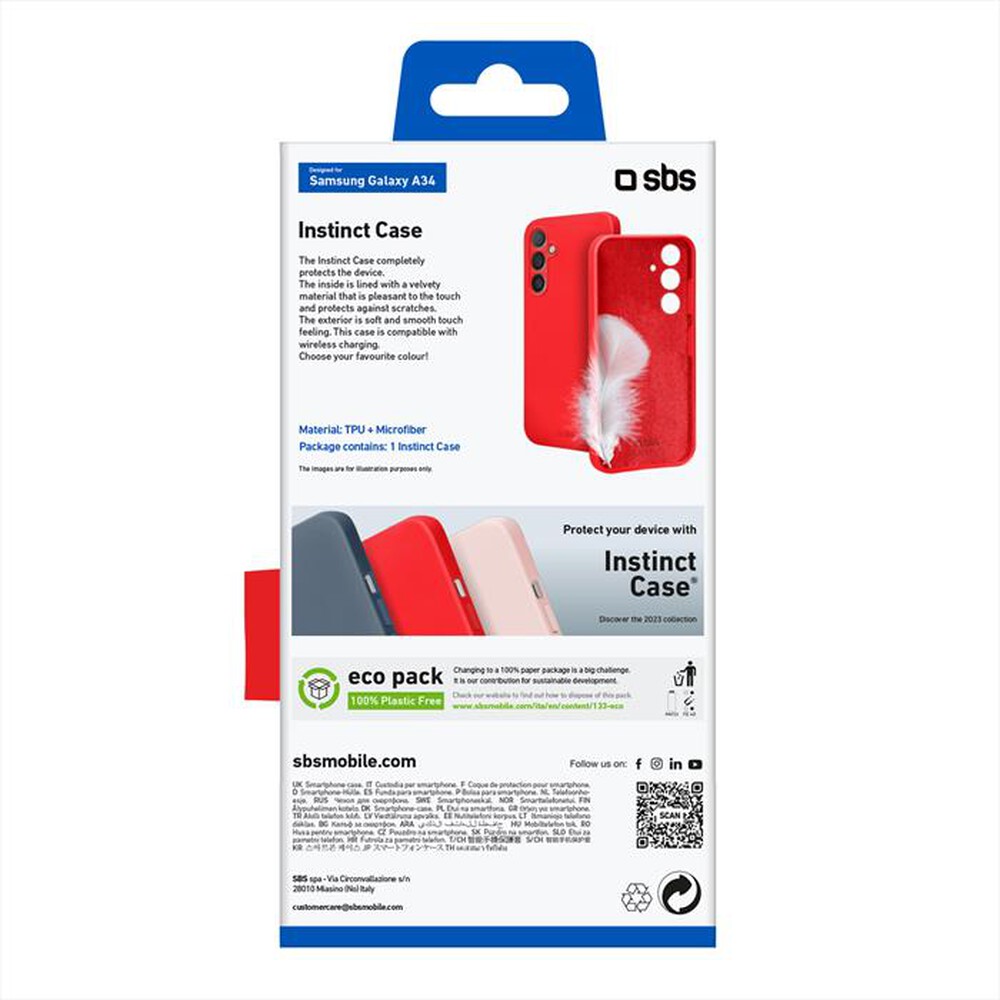 "SBS - Cover TEINSTSAA34R per Samsung A34-Rosso"