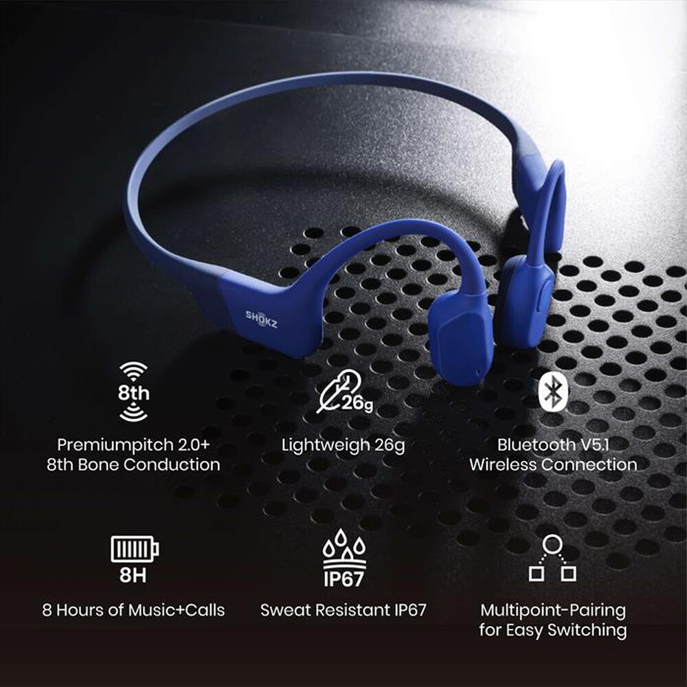"SHOKZ - Auricolare Bluetooth OPENRUN-Blue"