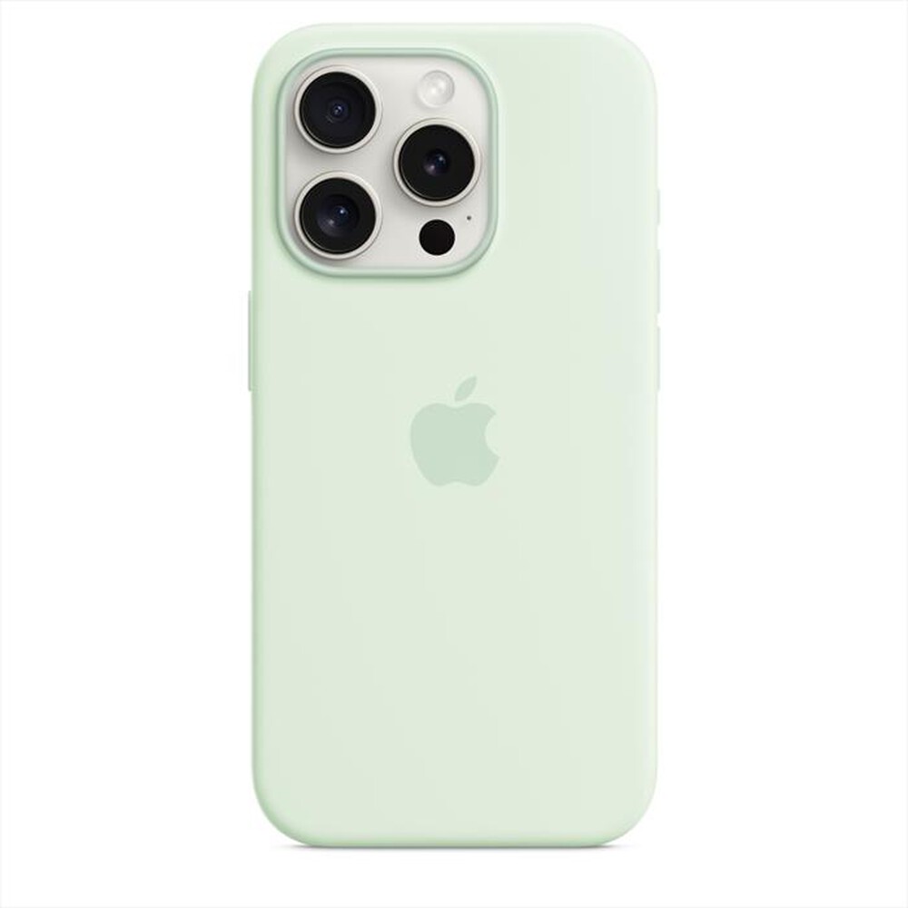 "APPLE - Custodia MagSafe in silicone per iPhone 15 Pro-Menta fredda"