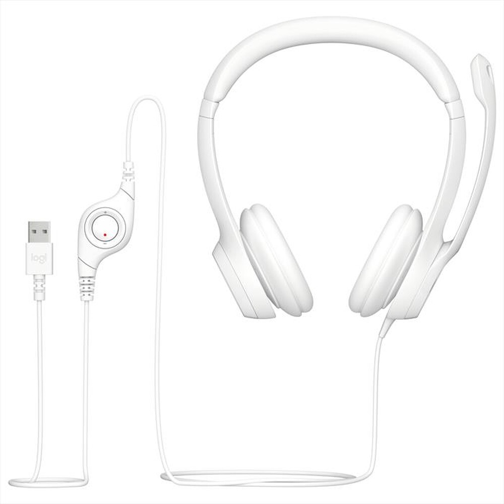 "LOGITECH - Cuffia con microfono H390-Bianco"
