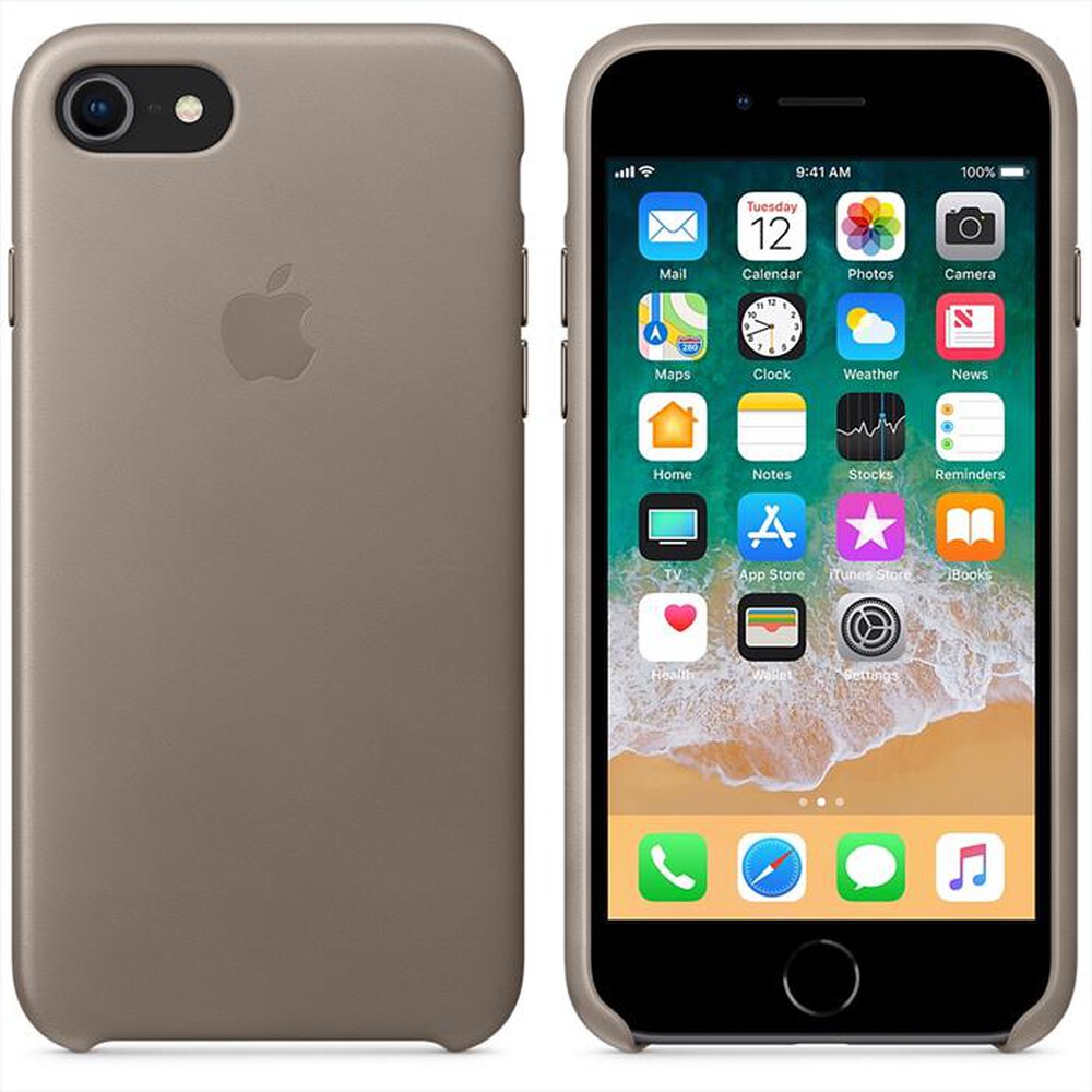 "APPLE - Custodia in pelle per iPhone 8/7-Grigio Talpa"